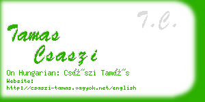 tamas csaszi business card